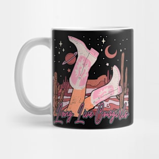 Long Live Cowgirls Outlaw Boots Cowgirl Cactus Music Mug